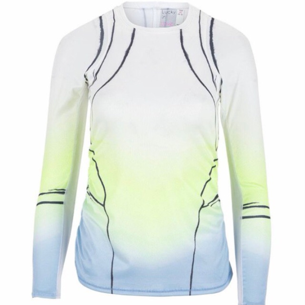 Lucky in Love Going Wild Long Sleeve Tennis Top - XL